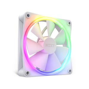 NZXT F120 RGB Triple Pack  3 x 120mm RGB PWM PC Fans with RGB Controller  High Airflow, Low Noise  Fluid Dynamic Bearing  CAM Software Control  18 LEDs per Fan  White