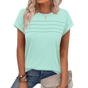 Plus Size Tops for Women Dressy Casual Womens Summer Tops for Women Business Casual Outfits Cap Short Sleeve T Shirts Spring Clothes Fashion Trendy 2025 Mint Green 2XL