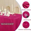 HolidayIdeas Fuchsia/Hot Pink Fitted Table Covers - 96 x 30 Inch - 2 Pack Rectangle Tablecloths for 8 Foot Tables, Polyester Fabric Tablecloth for Parties, Baby Shower, Trade Show