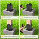 Creative Design 4x4 Post Base, Square Bracket Post Base for Fence Mailbox Deck, Bolt Down Post Base Wood Post Ground Anchor, Fit 3.5''x3.5'' Square Wood Post (Black - Set 4)