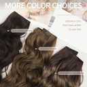 KooKaStyle Invisible Wire Hair Extensions with Transparent Headband Adjustable Size 4 Secure Clips Long Wavy Secret Wire Hairpiece 16 Inch Dark Walnut Brown for Women