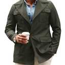 Pretifeel Mens Lightweight Safari Jacket Casual Military Button Up Multi-Pocket Cargo Coat Outwear, XL