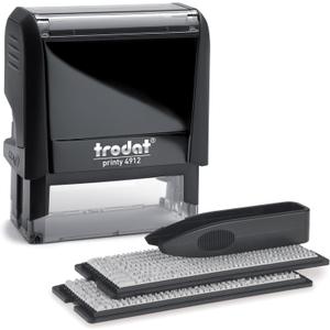 Trodat Printy 4912 Self Inking Do it Yourself (DIY) 4 line Personalized Custom Message or Address Stamp kit with Black Ink, Impression Size: 3/4 x 1-7/8 inch (Black)