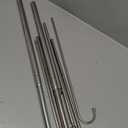 Hanging Closet Rod, 2 Pack Adjustable Width and Height Closet Rods for Hanging Clothes, Premium Stainless-Steel Closet Rod for Ultimate Space Optimization, for Hanging and Drying Clothes, Silver