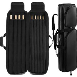 HOMBYS 4x5 FAUX Leather Pool Cue Case Holds 4 Butts & 5 Shafts, Billiard Stick Carrying Case Pool Stick Bag, Large Capacity Accessories Pockets