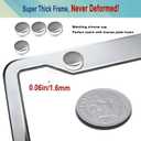 Stainless Steel License Plate Frames- 2 Pack Mirror Polished Car Plate Holder, with Screws, Chrome Caps, Heavy Duty Rustproof Metal Front Rear Car Tag Frame