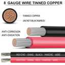 8 Gauge Marine Wire 8 AWG Marine Grade Wire Include 8 Gauge 10FT Red & 10FT Black,8 AWG Tinned Copper Boat Cable for Automotive Boat Speakers Battery Solar Outdoor RV Camper Trailer