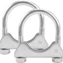 1.5" U Bolt Clamp, Muffler Exhaust Clamps,1-1/2 Inch Saddle Style Heavy Duty Mild Steel(2-Pack)