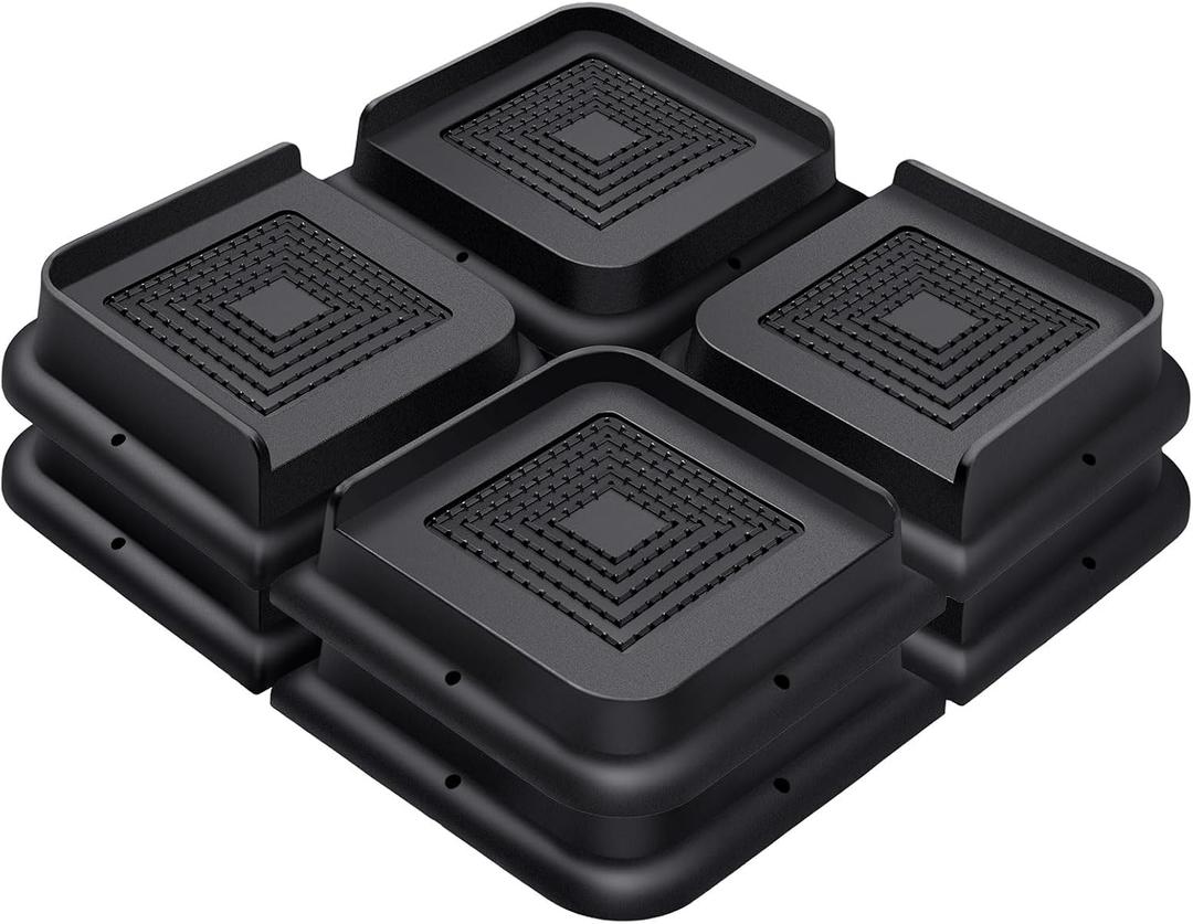 ANNKUT Bed Risers 1 Inch Heavy Duty, Furniture Risers for Bed Desk Table Sofa Couch,Oversized Bed Lifts Risers,Support up to 5000 Lbs(8 Pack Black)