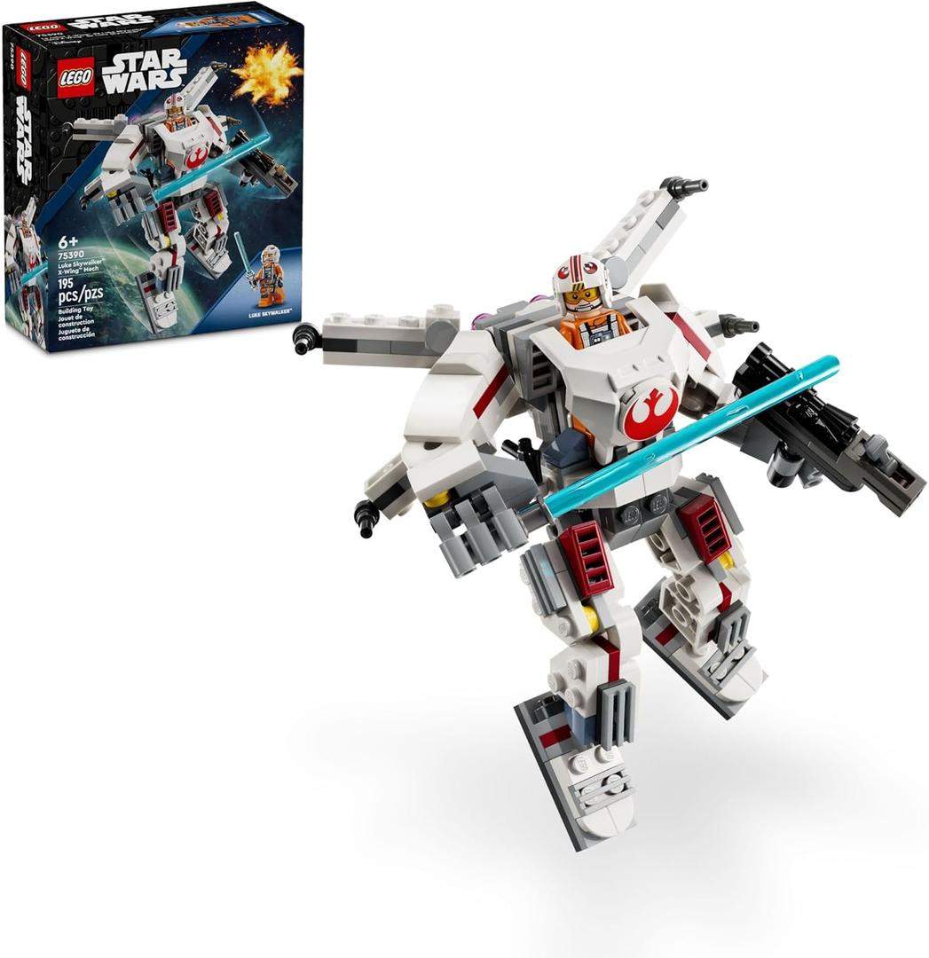 LEGO Star Wars Luke Skywalker X-Wing Mech, Buildable Star Wars Action Figure with Luke Skywalker Toy, Collectible Building Set for Kids, Creative Gift for Boys and Girls Ages 6 and Up, 75390