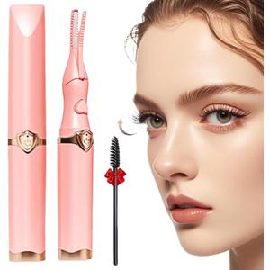 Heated Eyelash Curler, 2-in-1 Clip-Type Design, 3 Temperature Modes, USB Rechargeable, Light Pink