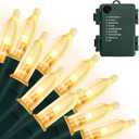 Battery Operated Christmas Lights, 33ft 100 LED Mini String Light with 8 Modes Auto-Timer, Waterproof Tree Lights for Outdoor Indoor Xmas Holiday Wreath Garden Decor, Warm White