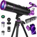 MEEZAA Telescope, Telescope for Adults High Powered, 90mm Aperture 550mm Portable Professional Refractor Telescopes for Kids & Astronomy Beginners with Tripod, Phone Adapter, Carry Bag & Moon Filter
