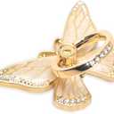 Doflyesky Butterfly Cell Phone Ring Grip Holder, 360 Degrees Rotation Phone Ring Grip Stand, Metal Finger Kickstand Compatible with iPhone, Samsung Galaxy, Android Phone