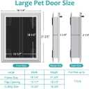 Large Dog Door, Energy Efficient French Doggy Door with Aluminum Frame, Telescoping Tunnel, Magnetic Flaps and Sliding Lock Panel - Large (Dog Door for Door)