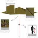 California Umbrella 12-Year Protection 9-Ft Outdoor Patio Umbrella, Sunbrella Fade-Resistant Acrylic Fabric, Auto Tilt and Crank, Heavy-Duty Aluminum Frame/ Reinforced Ribs, Bronze Pole, Spectrum Cilantro