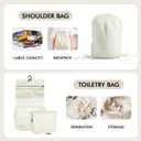 WVM Packing Cubes for Travel, 8-Piece Luggage Organizer Set with Shoe Bag, Toiletry Bag & Laundry Bag, Beige