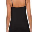 AUHEGN Women's Basic Adjustable Spaghetti Strap Cami Slip Mini Dress (Black, XL)