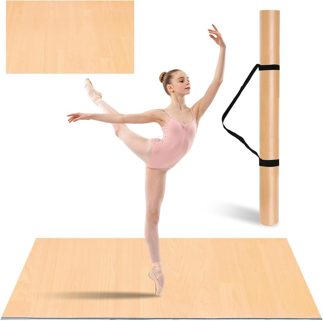 Generic 4Ft x 6Ft Marley Dance Floor, Portable Non-Slip PVC Mat for Ballet, Jazz & Pop Dance, Ideal for Home & Dance Schools