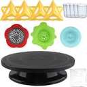 11Rotate Turntable Sculpting Wheel with Pour Painting Supplies Acrylic Pouring Strainers for DIY Art Pouring Acrylic Paint Kit