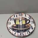 Large Kitchen Wall Clock,Vintage Coffee Sign Decor Wall Clocks Battery Operated for Cafes/Dining Room/Home(14 Inch)