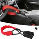Car Steering Wheel Lock, Reliable Club Steering Wheel Lock Anti-Theft Device with 3 Keys, Max 17 Inch Length, Fits Most Vehicles, Trucks, SUVs, Vans, Golf Car Security Device - Red
