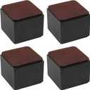 4 Pcs Self-Adhesive Furniture Bed Risers, Square Heavy Duty Carbon Steel Table Sofa Risers Adds 2" Height with Felt Pad, Black