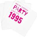 SharkBliss Funny 30th Birthday Cocktail Napkins, 100 Pack Pink We're Gonna Party Like It's 1995 Disposable Paper Beverage Cocktail Napkins for Women Her 30th Birthday Party, 2-Ply, 5x5" (1995 Pink)