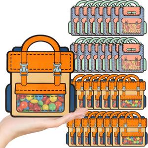 2 x [SAILYLENCEY] 30 Pcs Goodie Bags, Galentines Day Gifts, Valentines For Class, Self-Sealing Treat Bags with Handles & Stand-Up Base for Party Favors, Frosted Window Waterproof for Holiday Gifts (mixed color, Large)