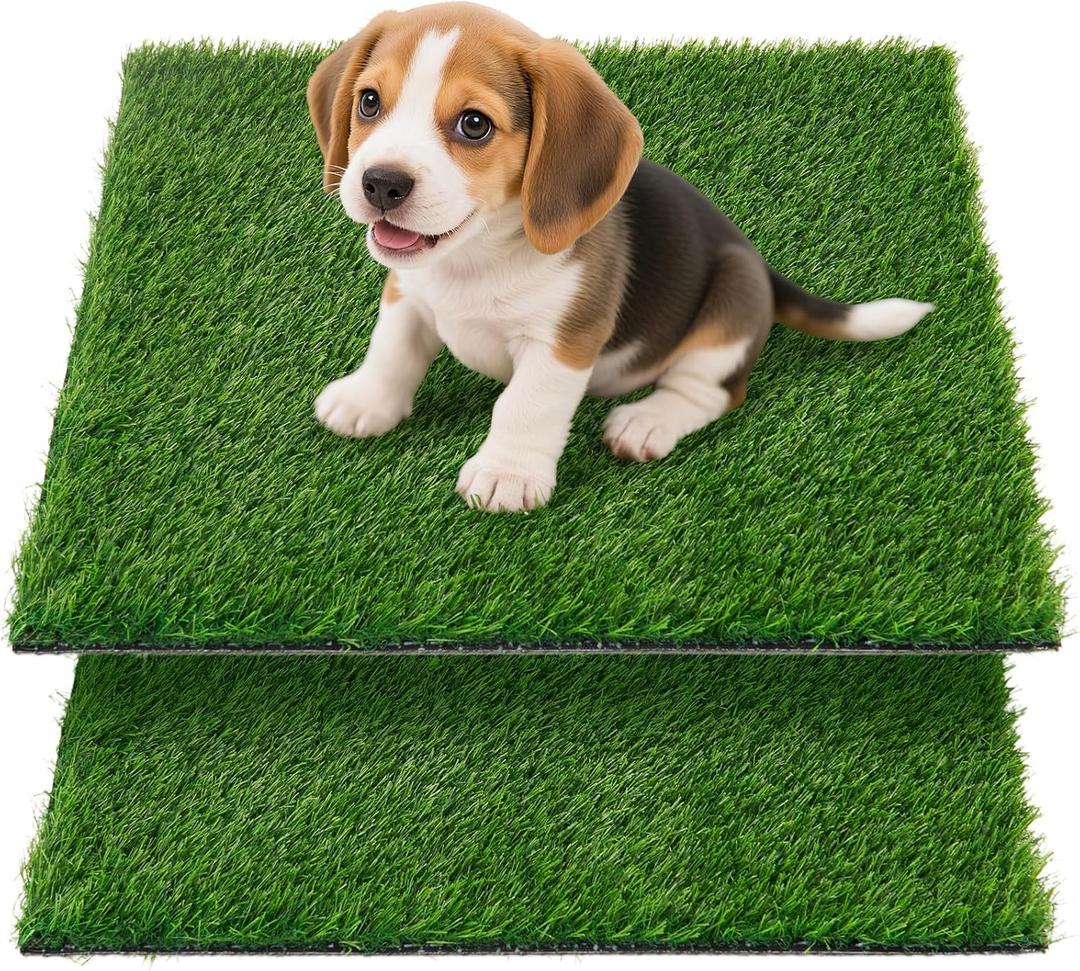 Artificial Pet Pee Grass Mat for Puppy, Pet Turf Fake Grass Replacement Pad for Dog Potty Training, Indoor and Outdoor - 2 Packs (18" x 28")