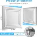 Art3d PVC Ceiling Tiles, 3D Plastic Sheet in White, 2 x 2 ft, 24-Pack | Lightweight, Waterproof, No Sag and Breakage, Compatible with Grid System, Perfect for Basement, Kitchen