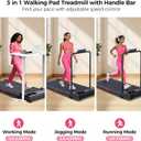 Portable Walking Pad Treadmills for Home Small, Electric Mini Walking Treadmill for Exercising, 3.0HP Compact Walking Pad Treadmill with Handle Bar, 0.6-7.6MPH, 350LB Capacity