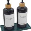 Ceramic Soap Dispenser Tray for Kitchen and Bathroom Sink, Modern and Farmhouse Rectangle Service Tray (Green,8", 1Pcs)