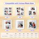 Popotop Photo Album Self Adhesive Scrapbook for 4x6 5x7 8x10 photos for Wedding Gifts & Baby Book, Leather Hardcover DIY Memory Book for Anniversary Family with Postcard, with A Scraper & Metallic Pen (12.6"x13.2" 20pages, Purple)