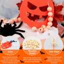 2 x Cute Halloween Garland, Spider Ghost Pumpkin Decorations Wooden Beads Felt Halloween Garland for Bedroom Haunted House Fireplace Wall Indoor Outdoor