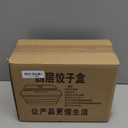 Dumplings Storage with 4 Layers, Stackable with Buckle, Lid & Handle for Cookies Wonton Donuts Box Organizer For Fridge, White-Green