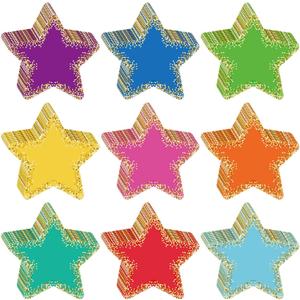 Seajan 108 Pcs Confetti Star Cutouts for Classroom 5.5 Inch Large Bulletin Board Paper Star Decor Assorted Colors Accent for DIY Craft Office School Projects Party Supplies