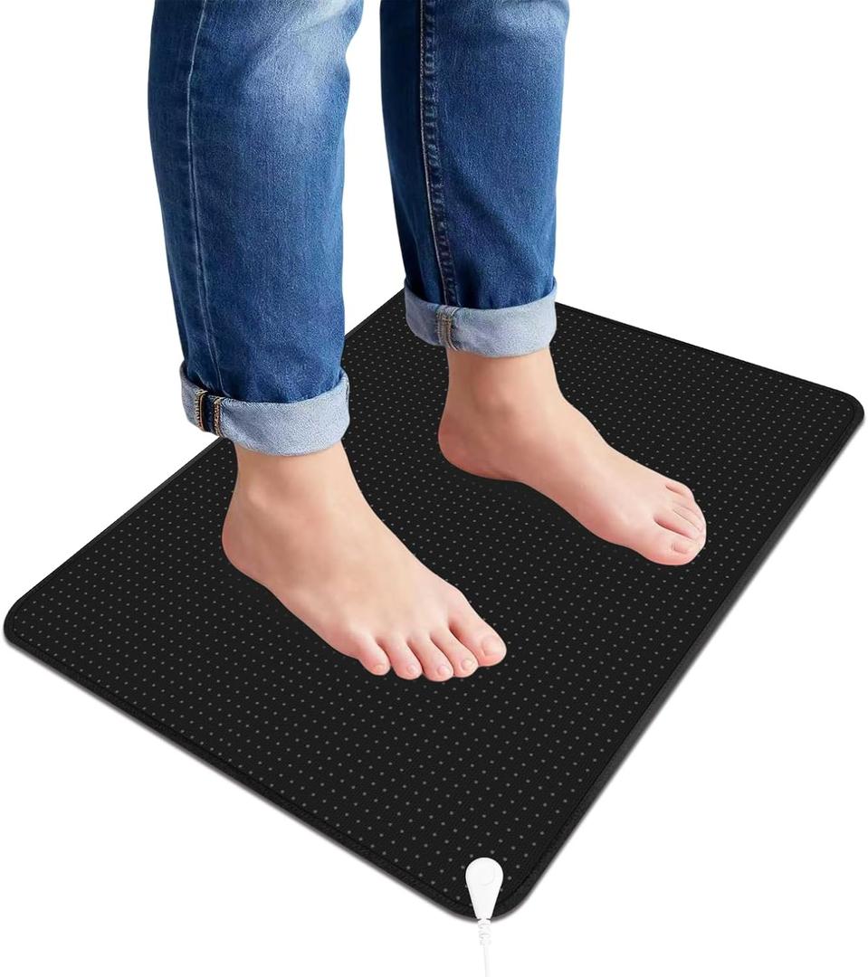 Grounding Mat, 15.7x19.6IN Breathable Grounding Mat for Feet Grounding Pad with Air Holes Reduce Inflammation and Stress with 15 Ft Grounding Cord