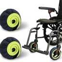 EZHOISLING Wheelchair Wheel Covers 2-Pack Dust-Resistant Floor Protectors Enhanced Grip Silent Rolling Fits Most Wheelchair Tires (Brown, 8 Inches)