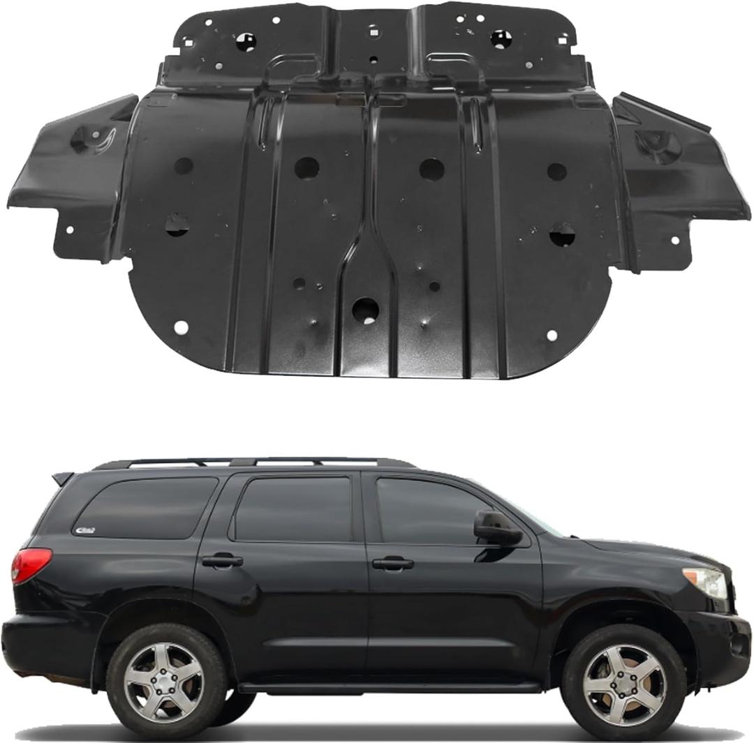 FZJDSD Black Front Engine Skid Plate Under Guard 514100C010 Compatible with Toyota Tundra Sequoia 5.7L V8 2007-2022 FZJDSD Black Front Engine Skid Plate Under Guard 514100C010 Compatible with Toyota Tundra Sequoia 5.7L V8 2007-2022
