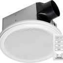 Homewerks 7130-16-BT Bathroom Fan with Color Changing LED Light and Bluetooth Speaker 110 CFM 1.5 Sones 4000K Cool White 1000 Lumens with Wall Switch