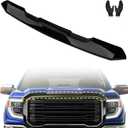 Gloss Black Front Upper Grille Trim Compatible with GMC Sierra 1500 (2023-2025) | ABS Plastic Replacement Grille Cover | Easy Snap-On Installation | Exterior Styling Upgrade