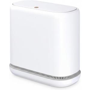 MOPALL Bathroom Trash Can, 3.3 Gallon Slim Garbage Can with Lid, Adsorption Narrow Trash Bin with Press-Top Lid, Plastic Small Waste Basket for Kitchen, Bathroom, Office, Bedroom, Living Room(White)