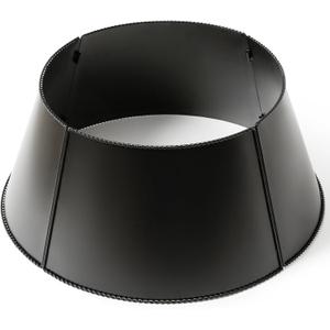 Metal Christmas Tree Collar - Tree Collars for Artificial Trees - 24in Tree Base Cover with Red Bow for 6ft 7.5ft Trees (Black)