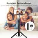 ATUMTEK Selfie Stick Tripod, 3-in-1 Extendable Aluminum Phone Tripod with Detachable Bluetooth Remote, Compatible with iPhone 17/16/15/14/13/12/11/11 Pro/XS Max/XR and Samsung Smartphones, Red