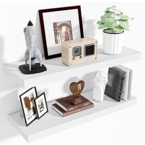 Fun Memories 32 Inch Floating Shelves, 2 Pack, 123456789