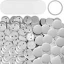 100 Sets 75mm/3" Button Maker Supplies, Complete DIY Supplies for Custom Buttons & Badges, Metal Covers, Metal Backs& Clear Film for Button Maker Machine, Pin Maker, Badge Button Press