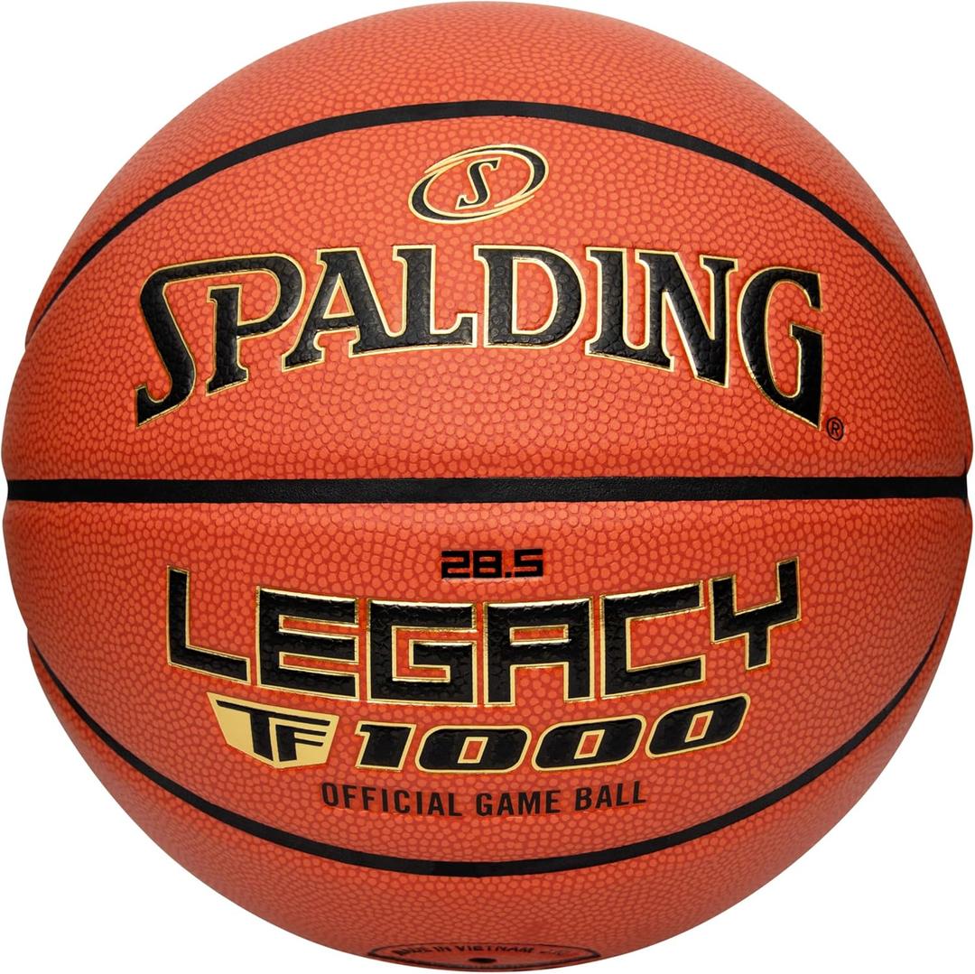 Spalding Legacy TF-1000 Indoor Game Basketballs, Moisture Wicking Microfiber Composite Cover, High School & College Approved (Size 6, 28.5", Orange)