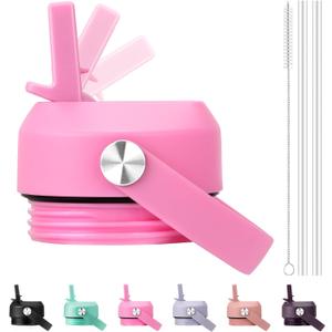 Straw Lid for Yeti Rambler Water Bottle 18 26 36 64 oz, Replacement Lids with Straw for YETI Rambler Bottle, BPA Free Straw Cap (Rose Pink)