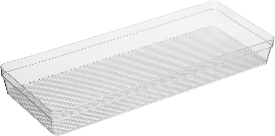 Oggi Clear Drawer Organizer - 6.25" X 15.75" - Ideal for Organizing Kitchen Drawers, Office, Desk, Silverware, Kitchen Utensils, Cosmetics and Bathrooms